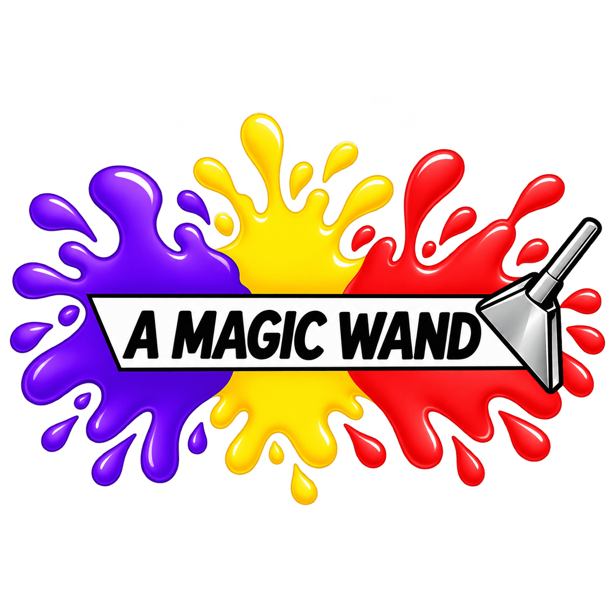 A Magic Wand — purple, yellow, and red splashes with a carpet-cleaning wand
